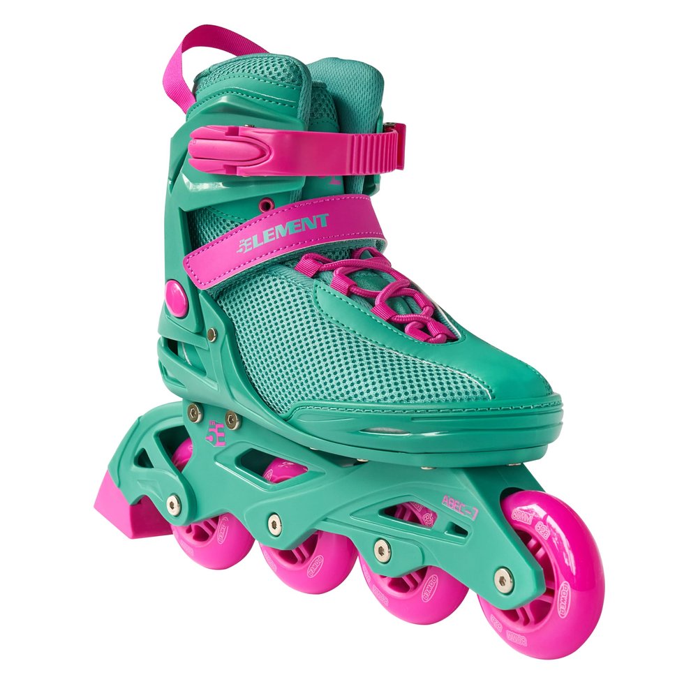 5th Element Lynx Inline Skates Women with Adjustable Strap, 80mm Wheels Soft Boot Fit for Comfort | Roller Derby Long Distance Skating for Recreational Fitness & Street Hockey (7.0-Retro Teal)