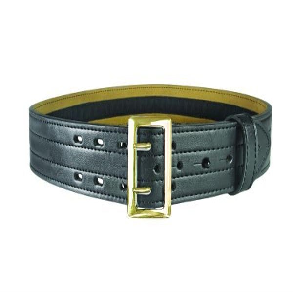 Hero's Pride AirTek Sam Browne Hook Lined Deluxe Duty Belt, Plain Hook, Nickel Belt Buckle, 54"