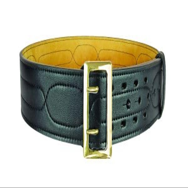 Hero's Pride AirTek Sam Browne Hook Lined Deluxe Duty Belt, Plain, Nickel Belt Buckle, 56"