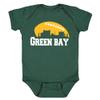 Green Bay Skyline Baby Bodysuit for Football Fans (Forest Green, 18M) view 1