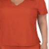KOI Lite Philosophy Women's 3-Pocket Mock-Wrap Scrub Top Terracotta 3X-Large view 3