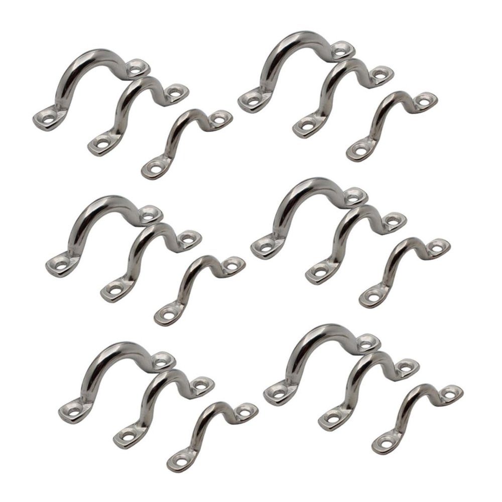 Cabilock 18pcs Kayak Fixed Ring Bimini Boat Eye Straps Kayak Deck Tie Down Canoe Rigging Eye Straps Kayak Deck Handle Bimini Boat Handle Canoe Rigging Handle Bimini Boat Tie Down