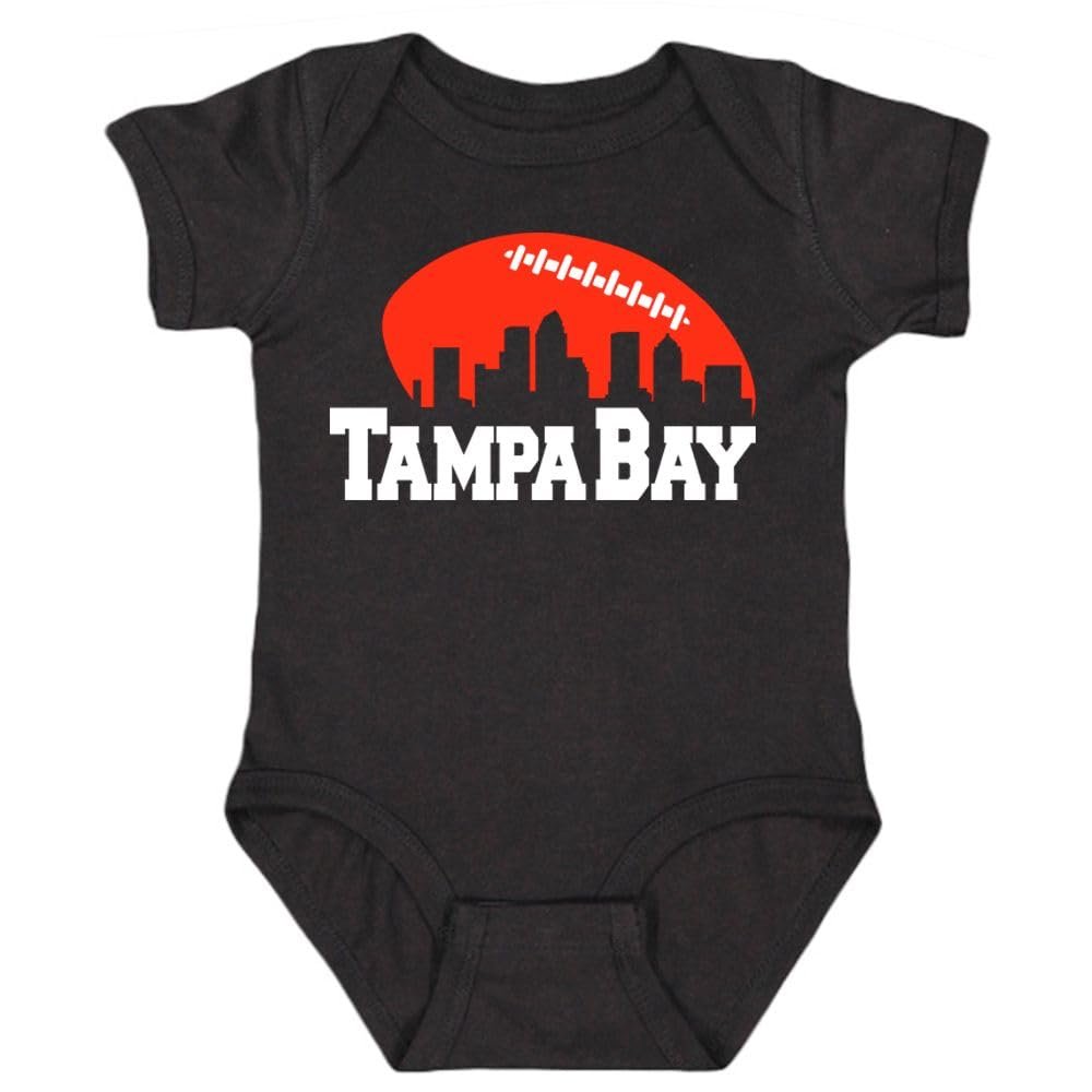 Tampa Bay Football Skyline Kid's Fan Bodysuit (Black, 6M)