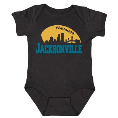 Xtreme Apparrel Jacksonville Skyline Kid's Bodysuit for Football Fans (Black, 18M)