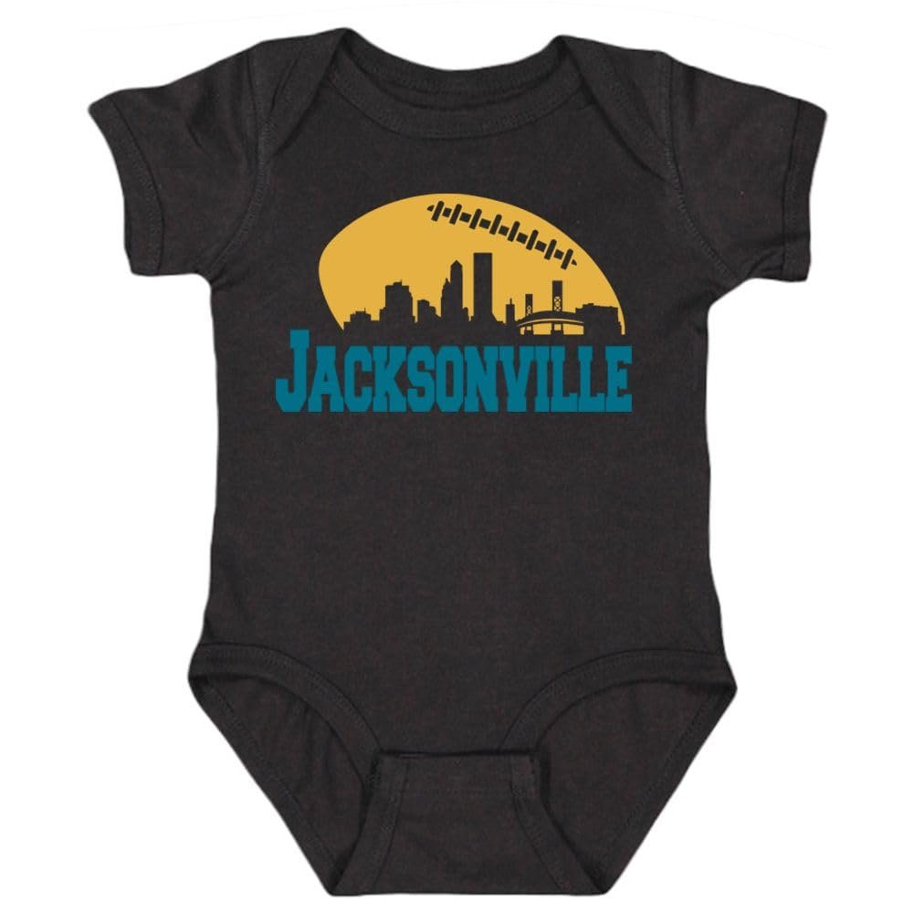 Xtreme Apparrel Jacksonville Skyline Kid's Bodysuit for Football Fans (Black, 18M)