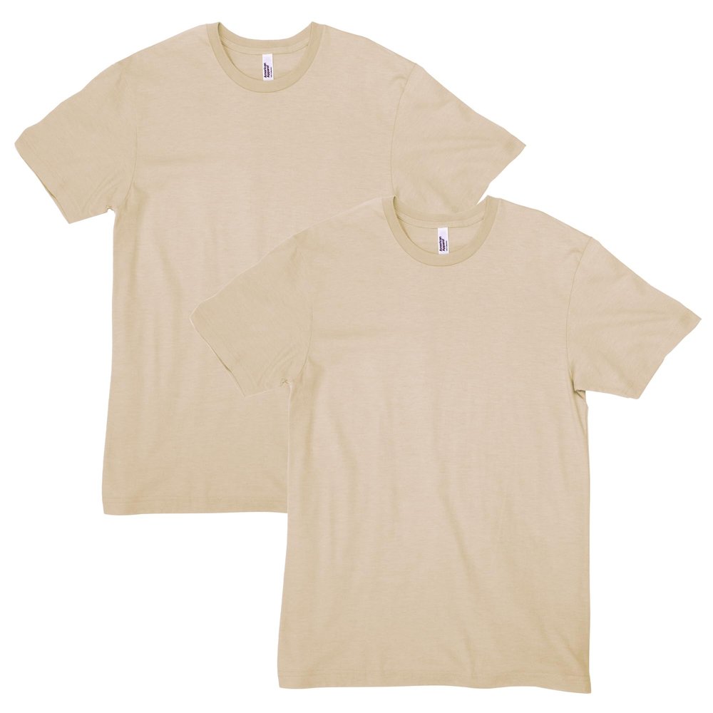 American Apparel Unisex CVC T-Shirt, Style G2001CVC, 2-Pack, Heather Bone (2-Pack), Medium