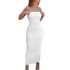 Women's Basic Sleeveless Tube Top Sexy Strapless Bodycon Midi Club Dress for Weddings Guest 2023 Summer Casual Tight Dress White view 3
