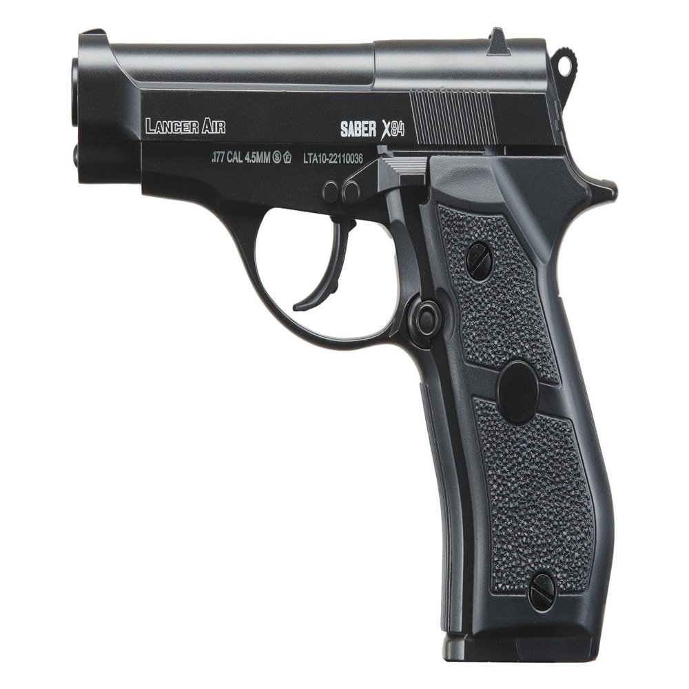 Lancer Tactical Air Pistol Saber X84 Full Metal CO2 Airgun Pistol-480 FPS- 100 Rounds Metal BB Included