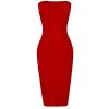 Women's Basic Sleeveless Tube Top Sexy Strapless Bodycon Midi Club Dress for Weddings Guest 2023 Summer Casual Tight Dress Red view 1
