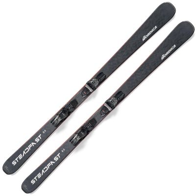 NORDICA Men's Steadfast 80 CA FDT Black/Silver Stable Durable Maneuverable All Mountain Alpine Snow Skis with TP2 Light 11 FDT Bindings Included, 162