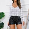 MOSISON Womens Casual Faux Leather Hot Pants High Waist Stretchy Shorts(02#Black,S) view 4