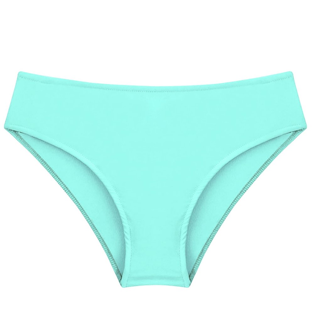 Moily Kids Girls Solid Color Swim Bottoms Triangle Bikini Briefs Swimwear Gymnastics Dance Sports Underpants Light Blue Green 8 Years