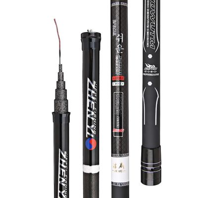 MirOdo High Carbon Fishing Rod 8m9m10m11m12m13m14m15m Long Section Telescopic Fishing Rods Ultra Light Super Hard Fishing Pole Feel Light and Hard for Long Distance (Color : Black, Size : 10m)