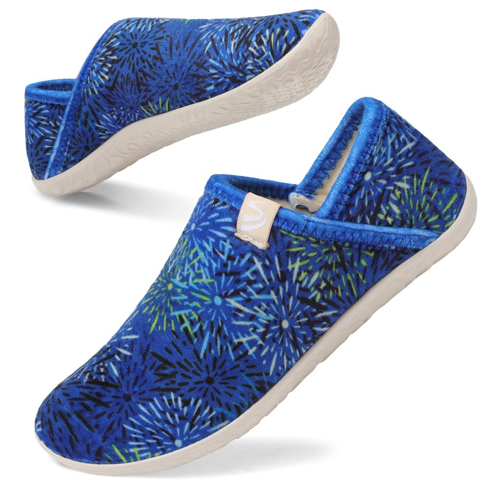 Fuzzy House Slippers for Women Men Indoor Closed Back Lightweight Cozy Faux Furry Lining Barefoot House Shoes Slipper Socks for Bedroom Home Office Yoga Outdoor Walking Shoes, Ty2 Solidtdligrey,