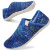 Fuzzy House Slippers for Women Men Indoor Closed Back Lightweight Cozy Faux Furry Lining Barefoot House Shoes Slipper Socks for Bedroom Home Office Yoga Outdoor Walking Shoes, Ty2 Solidtdligrey, view 1