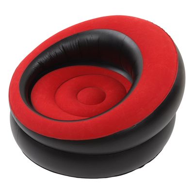 Fabater Inflatable Couch, Inflatable Lounge Chair, Foldable Flocking Air Sofa Inflatable Chair, Outdoor Lazy Sofa Couch Beanless Bag Chair, Portable Couch for Hiking, Camping & Picnic (Red)