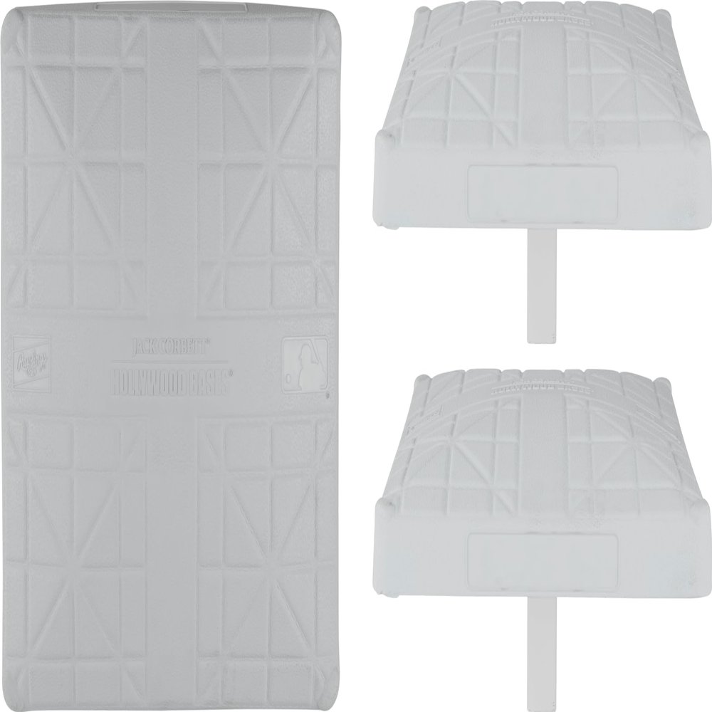 Rawlings | JACK CORBETT HOLLYWOOD MLB Base Set | Baseball / Softball | 15" | Includes 6" Stanchions | Set of 3 Bases