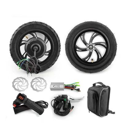 DIY 36v 250w 350W 12 Inch Bike Scooter Brushless Gear Hub Motor Kit with Disc Brake Pneumatic Wheel (with 2Brake Discs, 36V250W)