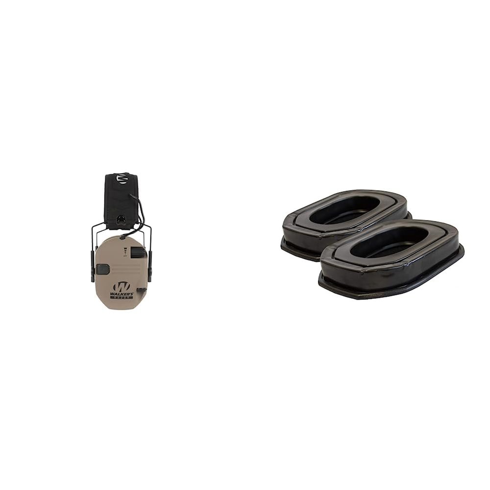 Walker's Game Ear Razor Slim Electronic Muff - Flat Dark Earth & Walker's Razor Gel Filled Ear Pad, Multi