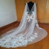 AiberLisha Long Wedding Cape Lace Applique Wedding Veil Cloak For Bride White 3 M view 2