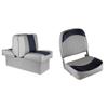 Wise 8WD707P-1-660 Deluxe Lounge Seat (Grey/Navy) & 8WD734PLS-660 Standard Low Back Boat Seat, Grey/Blue view 1