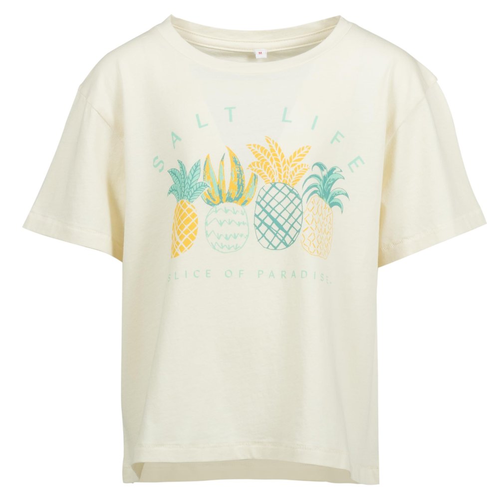 Salt Life Maui Wowie Youth Cropped Short Sleeve Tee, Natural, Medium