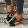Dheva-C Orthopedic Wedge Sandals for Women Summer Dressy Open Toe Ankle Strap Platform Fashion Sandals Buckle Ankle Strap Casual Beach Outdoor Sandals Wedges Sandal Shoes (2-Black, 6.5) view 3