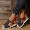 Dheva-C Orthopedic Wedge Sandals for Women Summer Dressy Open Toe Ankle Strap Platform Fashion Sandals Buckle Ankle Strap Casual Beach Outdoor Sandals Wedges Sandal Shoes (2-Navy, 10) view 1