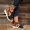 Dheva-C Orthopedic Wedge Sandals for Women Summer Dressy Open Toe Ankle Strap Platform Fashion Sandals Buckle Ankle Strap Casual Beach Outdoor Sandals Wedges Sandal Shoes (2-Navy, 10) view 4
