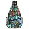 bisibuy Abstract Gothic City Stained Glass Texture Sling Bag for Women Men Crossbody Sling Backpack Shoulder Bag Chest Bag Daypack for Travel Hiking Outdoor view 1