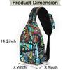 bisibuy Abstract Gothic City Stained Glass Texture Sling Bag for Women Men Crossbody Sling Backpack Shoulder Bag Chest Bag Daypack for Travel Hiking Outdoor view 2
