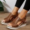 Dheva-C Orthopedic Wedge Sandals for Women Summer Dressy Open Toe Ankle Strap Platform Fashion Sandals Buckle Ankle Strap Casual Beach Outdoor Sandals Wedges Sandal Shoes (2-Brown, 8.5) view 2