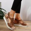 Dheva-C Orthopedic Wedge Sandals for Women Summer Dressy Open Toe Ankle Strap Platform Fashion Sandals Buckle Ankle Strap Casual Beach Outdoor Sandals Wedges Sandal Shoes (2-Brown, 8.5) view 3