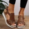 Dheva-C Orthopedic Wedge Sandals for Women Summer Dressy Open Toe Ankle Strap Platform Fashion Sandals Buckle Ankle Strap Casual Beach Outdoor Sandals Wedges Sandal Shoes (2-Brown, 8.5) view 4