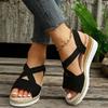 Dheva-C Orthopedic Wedge Sandals for Women Summer Dressy Open Toe Ankle Strap Platform Fashion Sandals Buckle Ankle Strap Casual Beach Outdoor Sandals Wedges Sandal Shoes (1-Bronze, 9) view 3