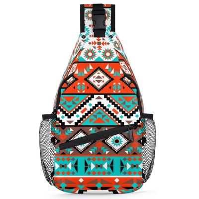 bisibuy Aztec Geometric Sling Bag for Women Men Crossbody Sling Backpack Shoulder Bag Chest Bag Daypack for Travel Hiking Outdoor