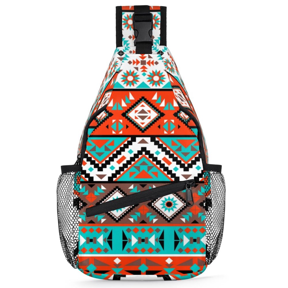 bisibuy Aztec Geometric Sling Bag for Women Men Crossbody Sling Backpack Shoulder Bag Chest Bag Daypack for Travel Hiking Outdoor