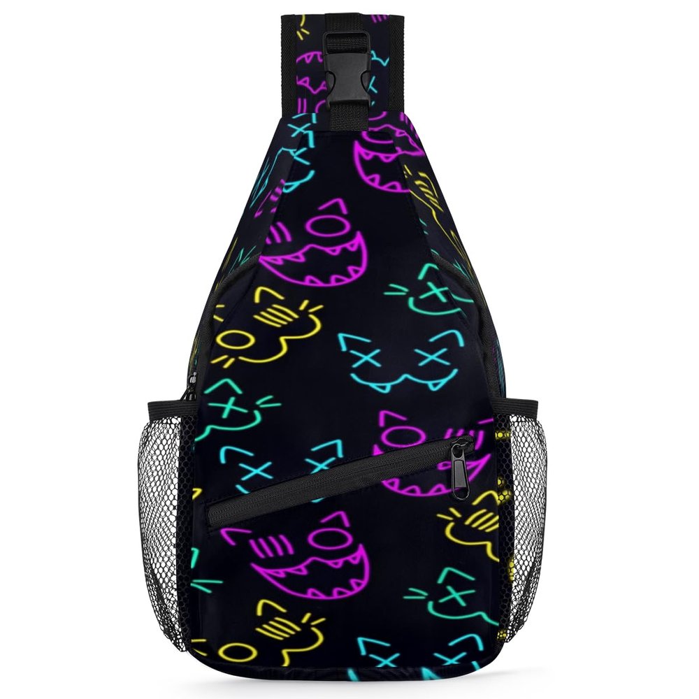 bisibuy Cat Creative Patterns Sling Bag for Women Men Crossbody Sling Backpack Shoulder Bag Chest Bag Daypack for Travel Hiking Outdoor