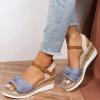 Dheva-C Orthopedic Wedge Sandals for Women Summer Dressy Open Toe Ankle Strap Platform Fashion Sandals Buckle Ankle Strap Casual Beach Outdoor Sandals Wedges Sandal Shoes (4-Grey, 8) view 2