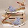Dheva-C Orthopedic Wedge Sandals for Women Summer Dressy Open Toe Ankle Strap Platform Fashion Sandals Buckle Ankle Strap Casual Beach Outdoor Sandals Wedges Sandal Shoes (4-Grey, 8) view 4