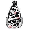 bisibuy Cute Cow Print Sling Bag for Women Men Crossbody Sling Backpack Shoulder Bag Chest Bag Daypack for Travel Hiking Outdoor view 1