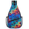 bisibuy Beautiful Peacock Feather Sling Bag for Women Men Crossbody Sling Backpack Shoulder Bag Chest Bag Daypack for Travel Hiking Outdoor view 1