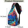 bisibuy Beautiful Peacock Feather Sling Bag for Women Men Crossbody Sling Backpack Shoulder Bag Chest Bag Daypack for Travel Hiking Outdoor view 2