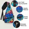bisibuy Beautiful Peacock Feather Sling Bag for Women Men Crossbody Sling Backpack Shoulder Bag Chest Bag Daypack for Travel Hiking Outdoor view 3