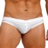 Hularka Men's Swimwear Briefs Solid Low Rise Bulge Pouch Underpants Quick Dry Bikini Swimsuits Ivory XX-Large view 1