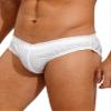 Hularka Men's Swimwear Briefs Solid Low Rise Bulge Pouch Underpants Quick Dry Bikini Swimsuits Ivory XX-Large view 3