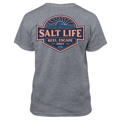 Salt Life Easy Days Youth Short Sleeve Tee, Athletic Heather, Small