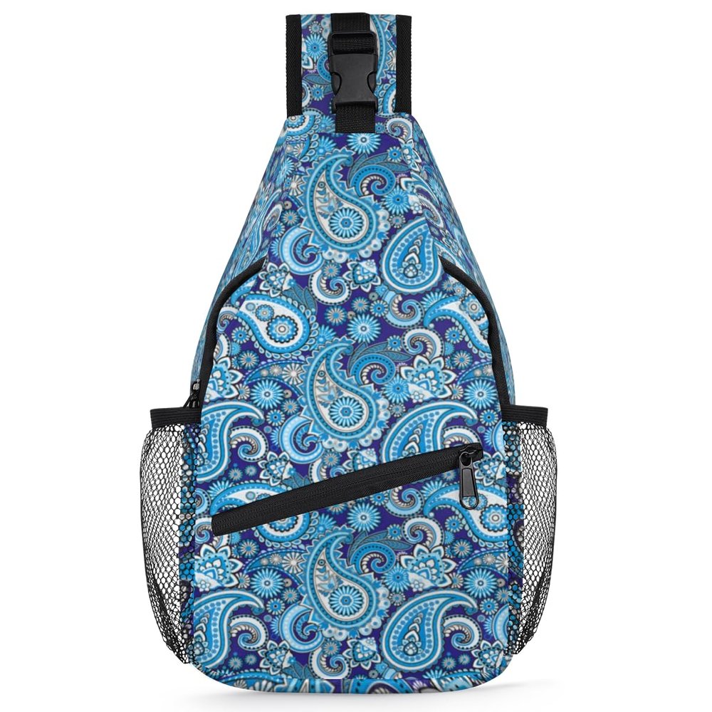 bisibuy Bohemian Paisley Pattern Sling Bag for Women Men Crossbody Sling Backpack Shoulder Bag Chest Bag Daypack for Travel Hiking Outdoor