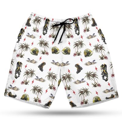 228CLOSET Powerline Man Men's Swim Trunks - Lineman Hawaiian Shorts for Men, Men's Summer Bathing Shorts Set 35 Size Size 3XL