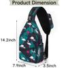 bisibuy Palm Leaf Flamingo Pattern Sling Bag for Women Men Crossbody Sling Backpack Shoulder Bag Chest Bag Daypack for Travel Hiking Outdoor view 2